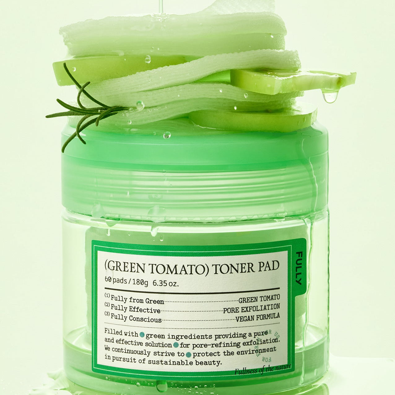 FULLY Green Tomato Toner Pads 60 Sheets