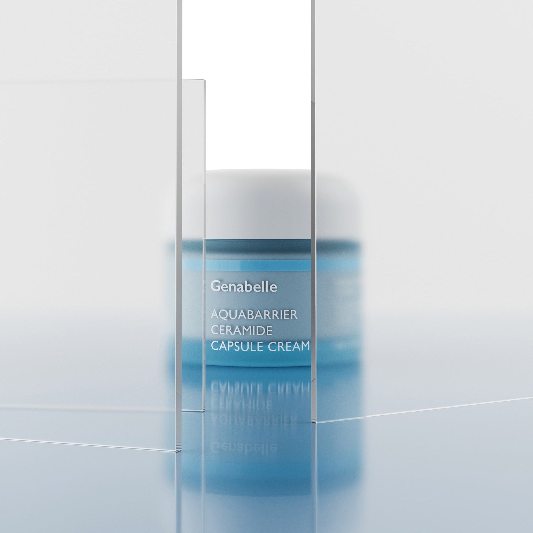 GENABELLE Auqabarrier Ceramide Capsule Cream 50ml de la marque Genabelle, flacon bleu sur fond blanc moderne.