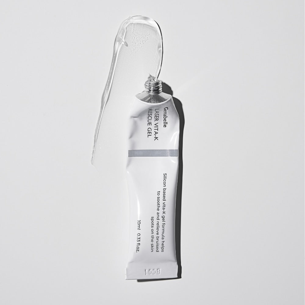 GENABELLE Laser Vita-K Rescue Gel 10ml par Genabelle, gel en tube sur fond clair, visuel produit en gros plan.