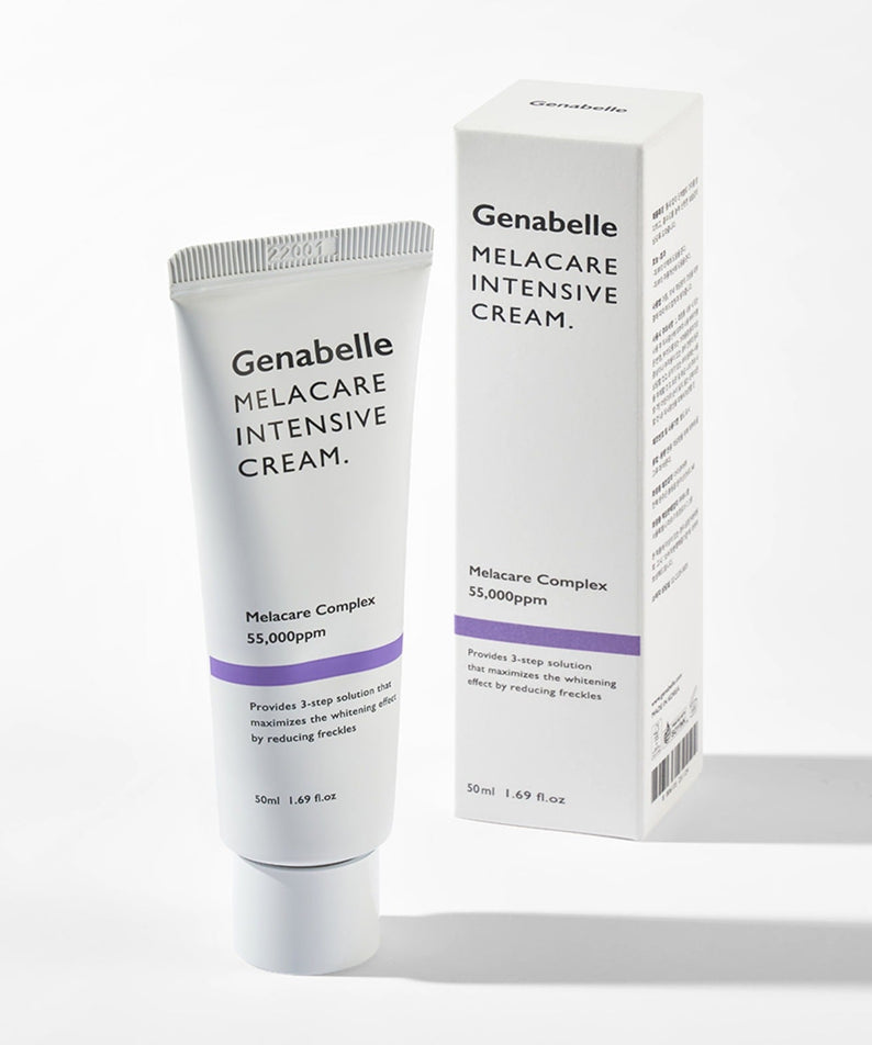 GENABELLE Melacare Intensive Cream 50ml de la marque Genabelle, tube crème sur fond blanc, photo produit.