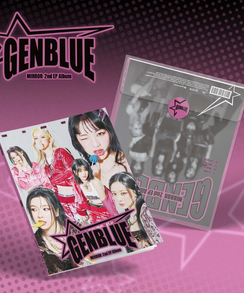 GENBLUE - 2nd Album [MIRROR] - Album Kpop, visuels Kpop et couvertures miroirs sur fond violet avec logo GENBLUE