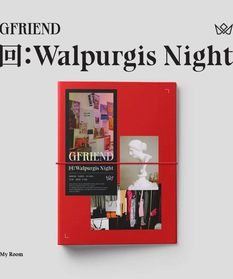 GFRIEND - [回:Walpurgis Night] (My Room VER.) - Album Kpop, pochette rouge “My Room”, style nuit inquiétante, design moderne