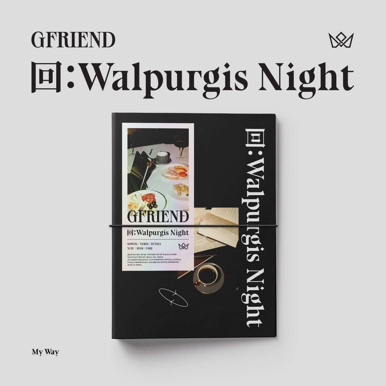 GFRIEND - [回:Walpurgis Night] (My Way VER.) - Album Kpop, jaquette sombre “My Way” avec pochette et détails visuels