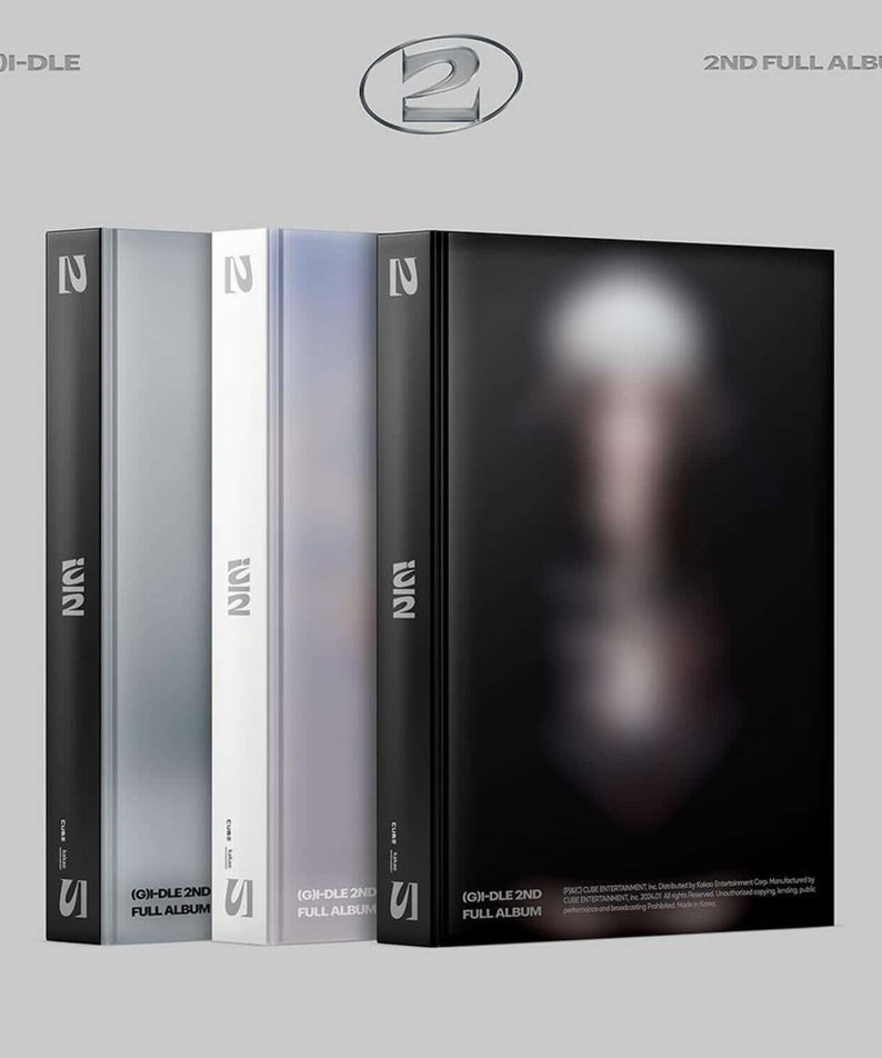 (G)I-DLE - 2nd Album [2] (0 Ver. / 1 Ver. / 2 Ver.) (Random 1 of 3) - Album Kpop, visuel boîtiers noir/blanc