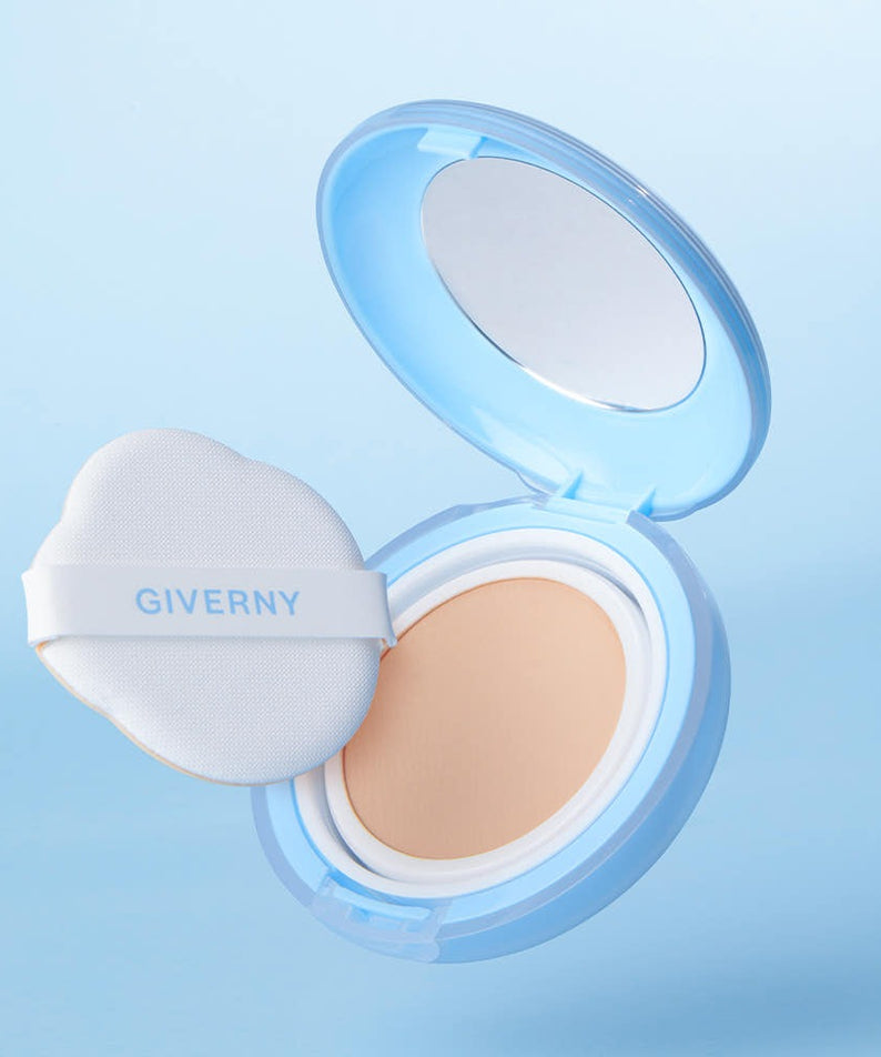 Coussin maquillage GIVERNY Cloud Mesh Cushion 15gX2 (Main Product + Refill) (SPF 40, PA++) élégant et pratique avec houppette et miroir.