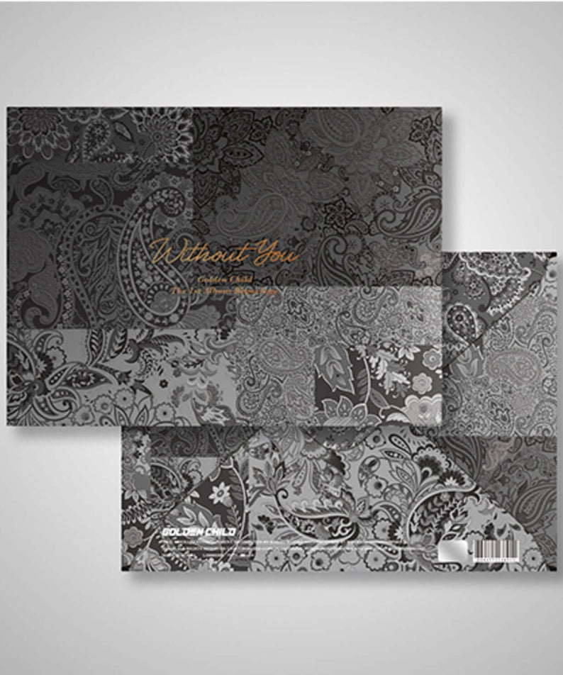 GOLDEN CHILD - 1st Album [WITHOUT YOU] - Album Kpop, pochette et boîtier noir à motifs floraux, style premium