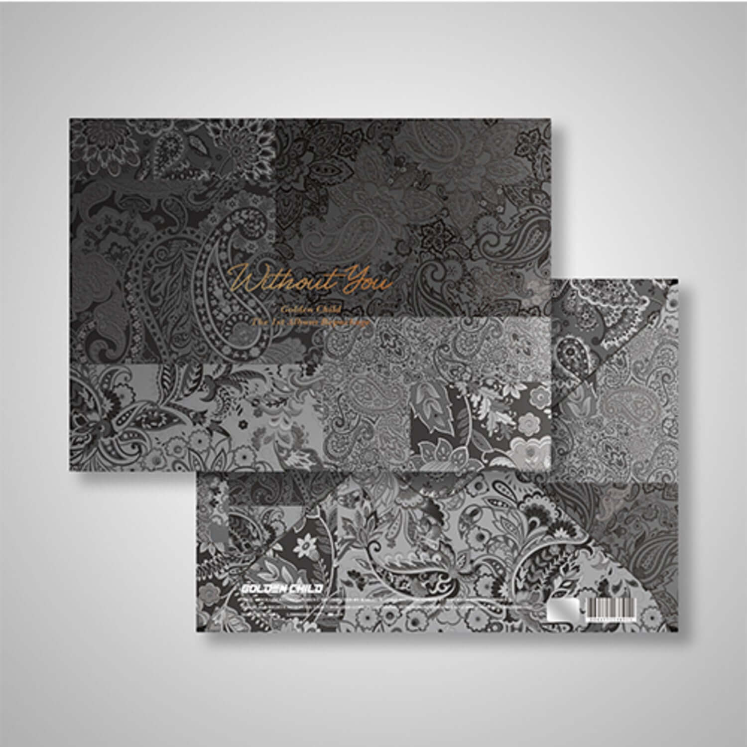 GOLDEN CHILD - 1st Album [WITHOUT YOU] - Album Kpop, pochette et boîtier noir à motifs floraux, style premium