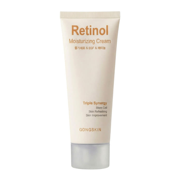 GONGSKIN Stem Cell & EGF & Retinol Moisturizing Cream 100ml, tube crème Retinol sur fond blanc, packaging produit.