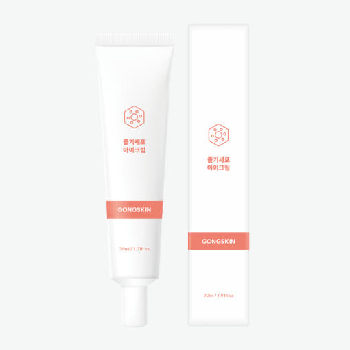 GONGSKIN  Stem Cell Eye Cream 30ml, tube blanc et étui en arrière-plan clair, produit de la marque GONGSKIN.