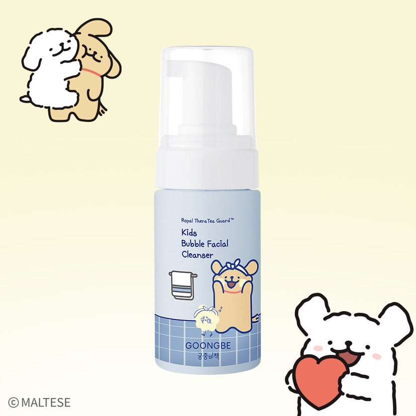 GOONGBE  Kids Bubble Facial Cleanser 100ml [Gungjungbicheok x Maltese] : flacon pour enfants, illustration Malteser, nettoyant visage.