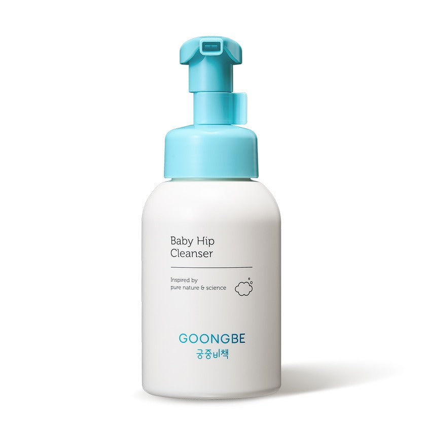 GOONGBE  Palace Secret Baby Hip Cleanser 300ml, bouteille bleu-blanc sur fond blanc, marque GOONGBE, contexte visuel produit