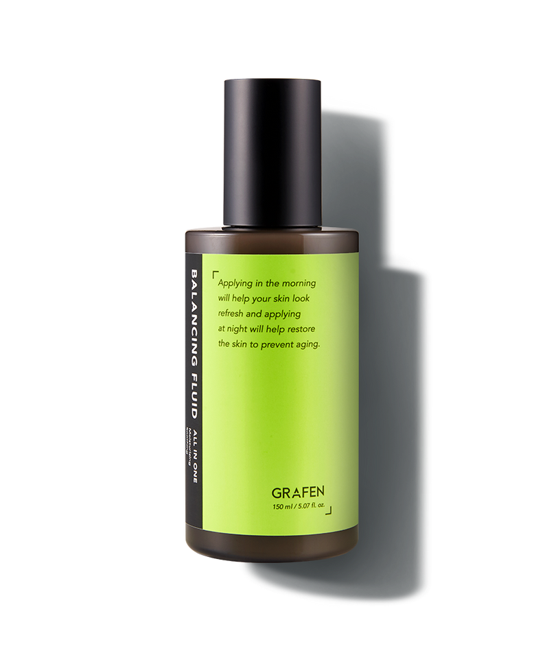 GRAFEN  Calming Green Lotion 160ml, lotion verte apaisante sur fond sombre, bouteille de marque GRAFEN.