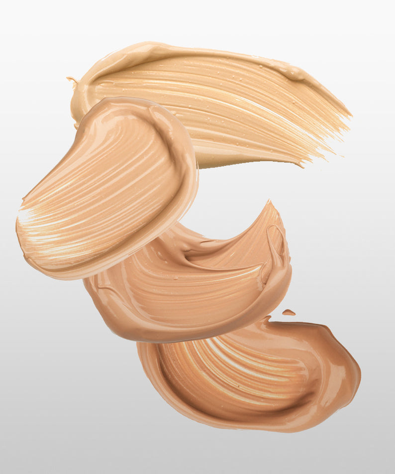 GRAFEN  Match Up Foundation 40ml, texture de fond de teint beige sur fond blanc, présentation produit beauté