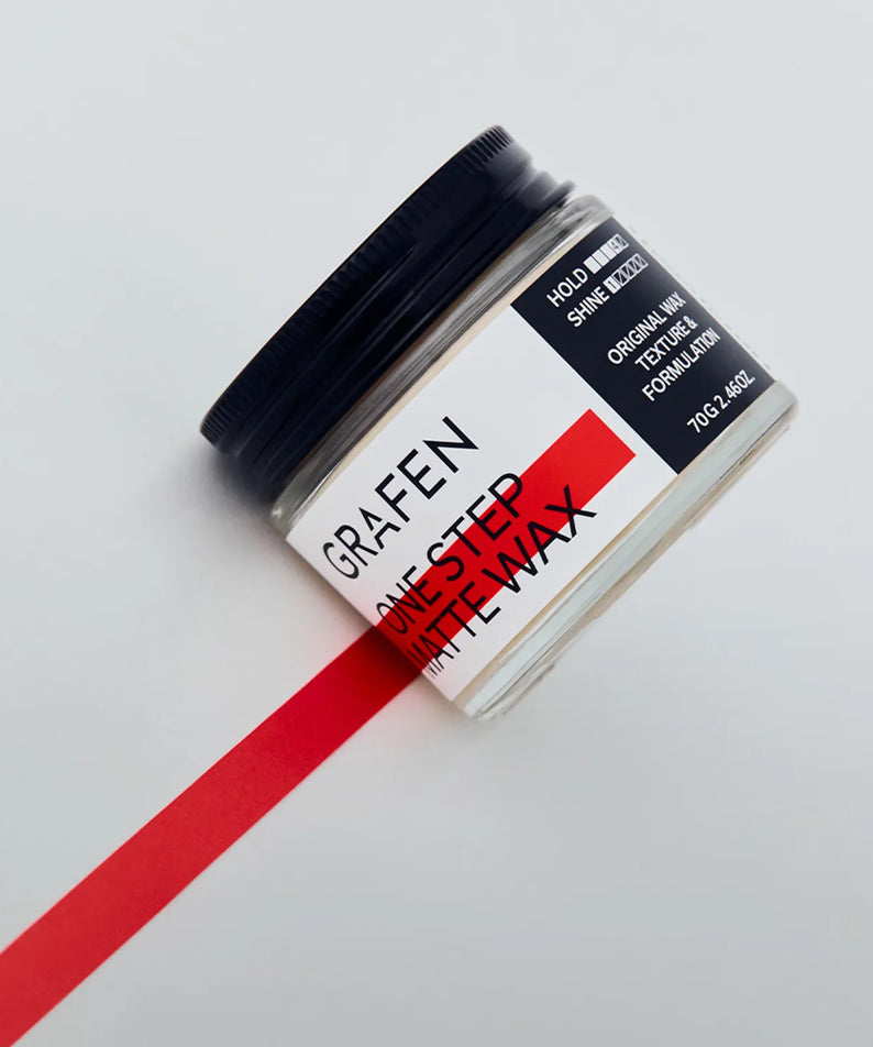 GRAFEN One-Step Matte Wax 70g de marque GRAFEN, boîte et pot sur fond blanc, cire coiffante mate