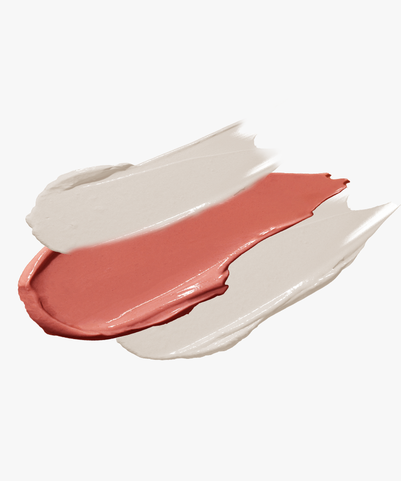 GRAFEN Triple Lip™ 3.9g : swatches crème nude et rose sur fond blanc, visuel produit de la marque GRAFEN.