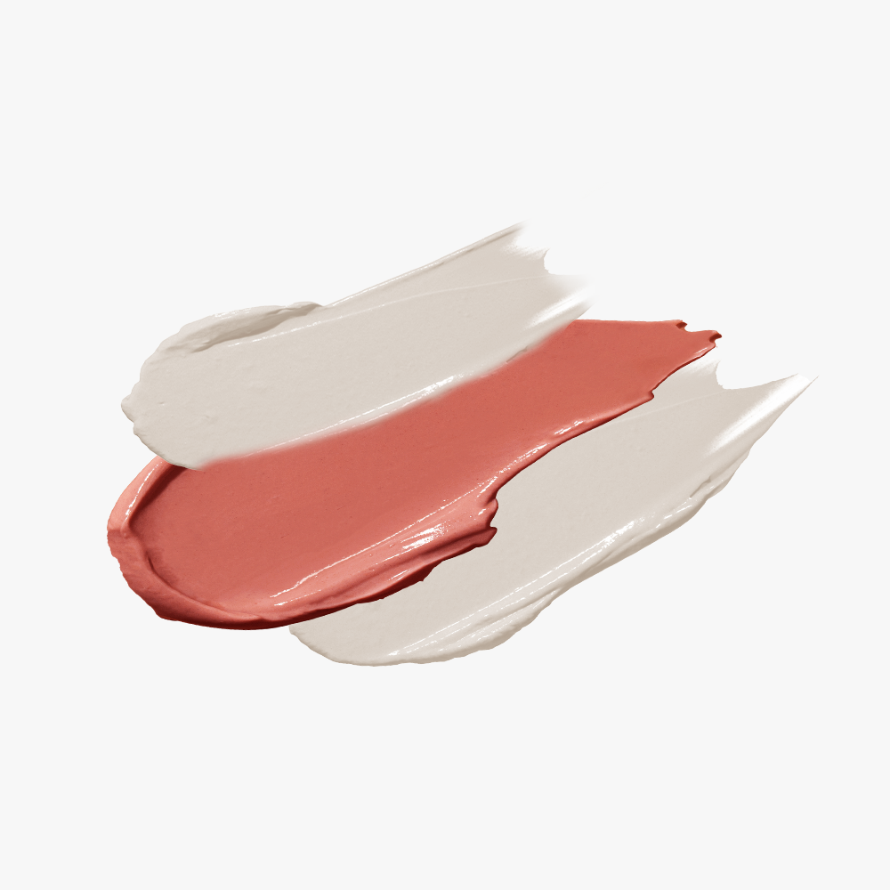 GRAFEN Triple Lip™ 3.9g : swatches crème nude et rose sur fond blanc, visuel produit de la marque GRAFEN.