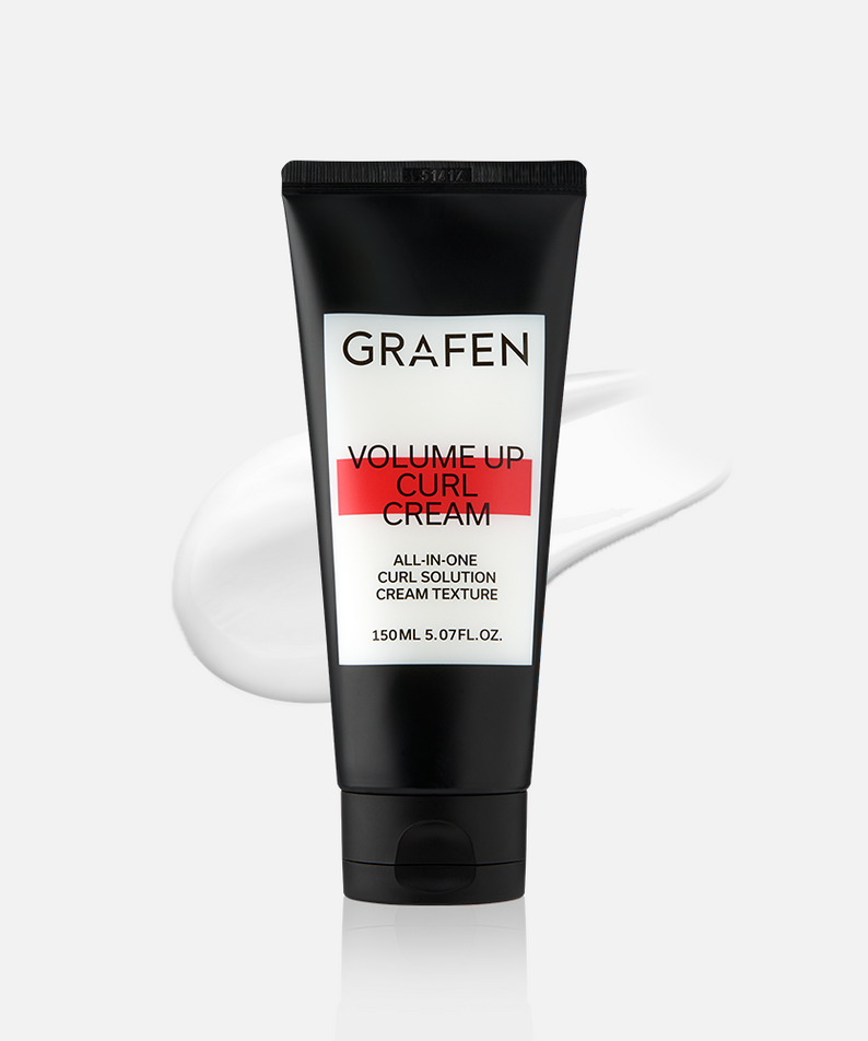 GRAFEN  Volume Up Curl Cream 150ml : tube crème coiffante boucles, marque GRAFEN sur fond blanc, texture crème