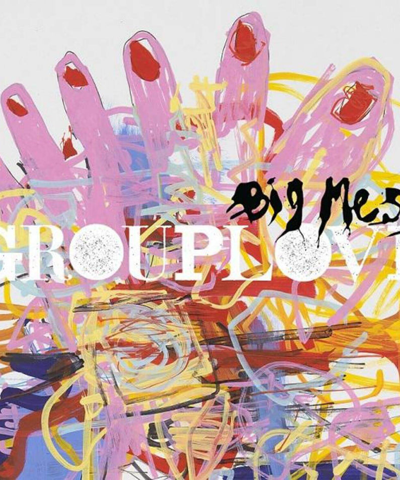 GROUPLOVE - BIG MESS - Album Kpop, pochette visuelle street art pop rose et jaune, vibes Kpop énergiques, GROUPLOVE