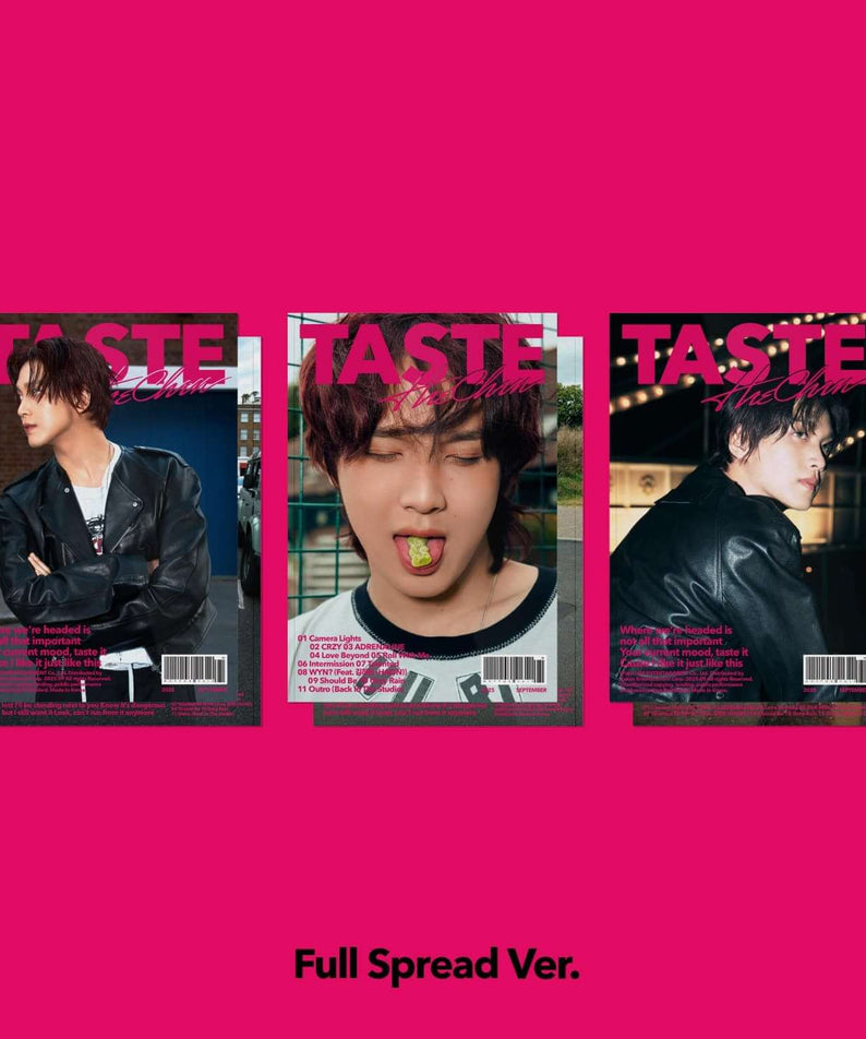 HAECHAN - 1st Album [TASTE] (Full Spread Ver.) (Random) - Album Kpop, jaquettes rétro TASTE sur fond rose