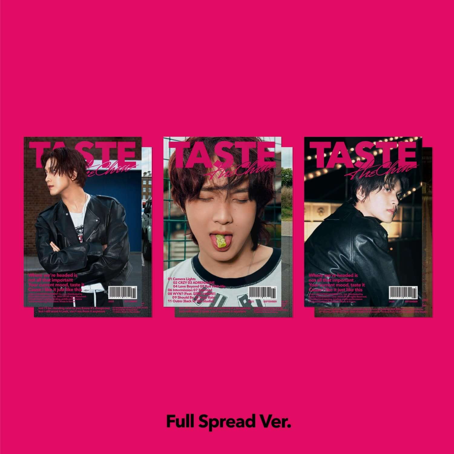 HAECHAN - 1st Album [TASTE] (Full Spread Ver.) (Random) - Album Kpop, jaquettes rétro TASTE sur fond rose