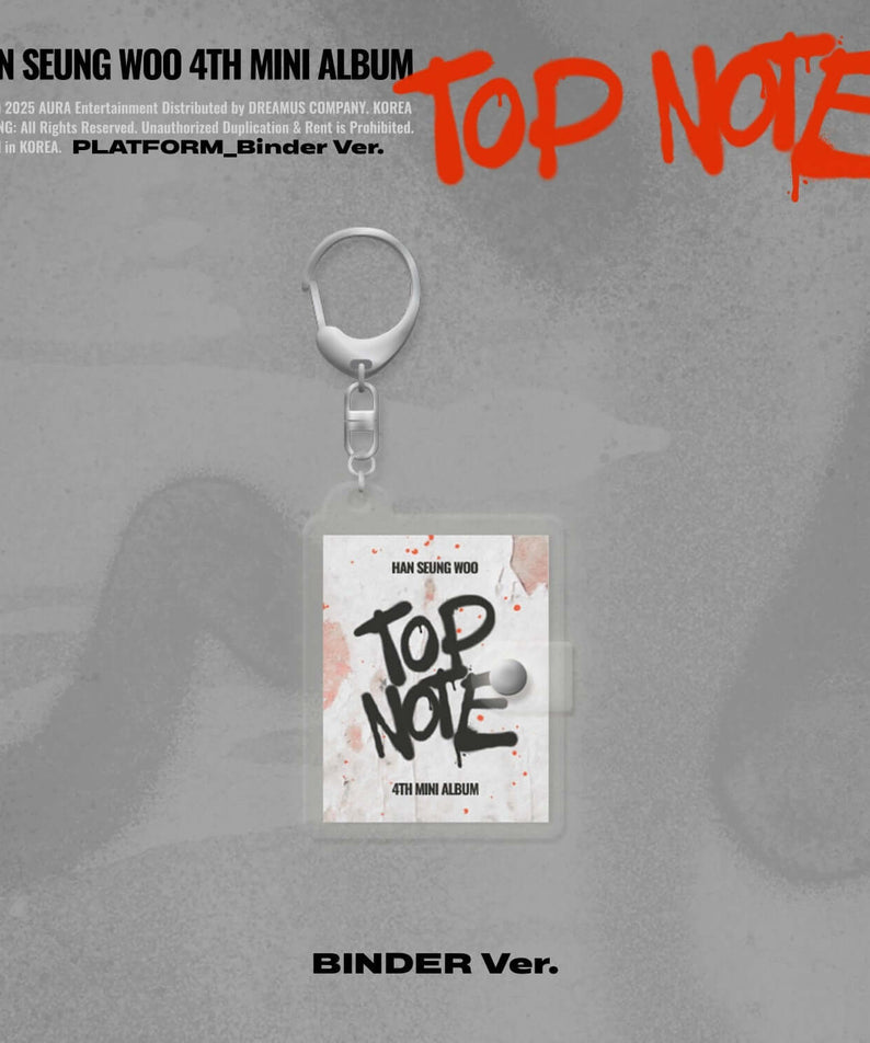 HAN SEUNG WOO - 4th Mini Album_TOP NOTE (PLATFORM_Binder Ver.) - Album Kpop, photo cover avec porte-clés sur fond gris