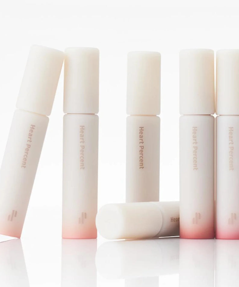HEART PERCENT Dot On Mood All Cover Lip Base - Rouge à lèvres hydratant, élégant, et harmonieux, 5 tubes alignés et design épuré.