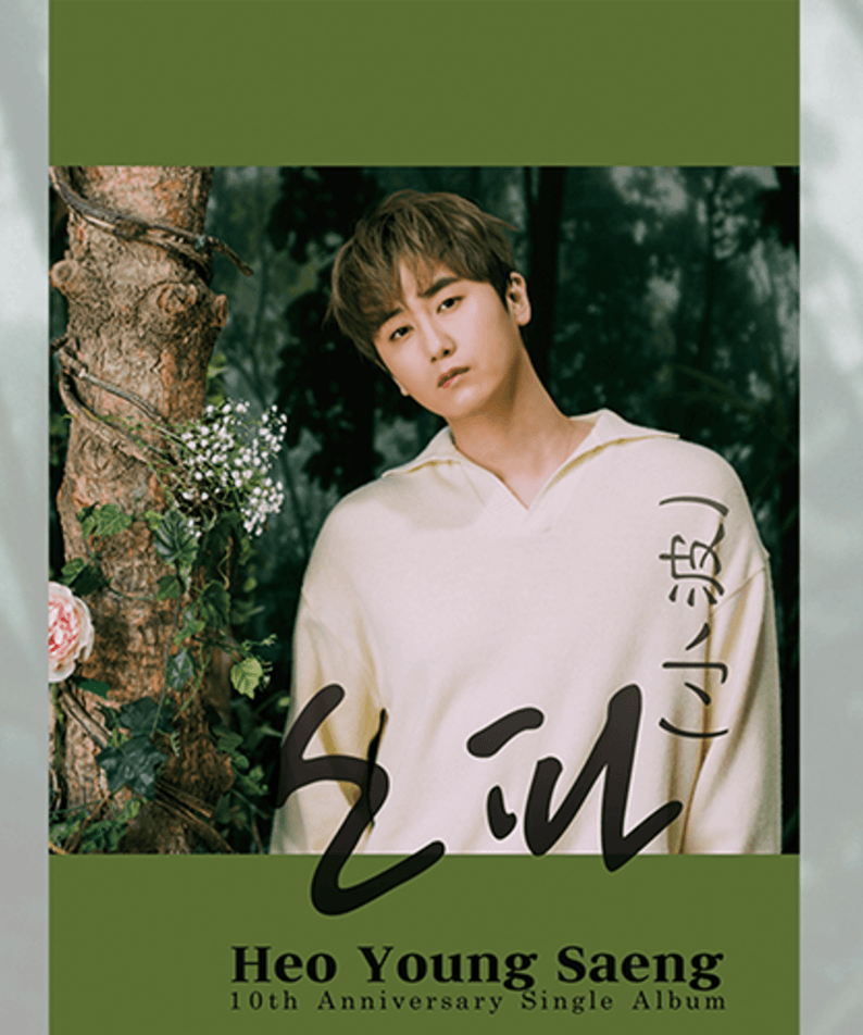 HEO YOUNGSEUNG - (小波) (Y.E.S Ver.) - Album Kpop : portrait du chanteur en extérieur, cover verte, style 10th anniversary
