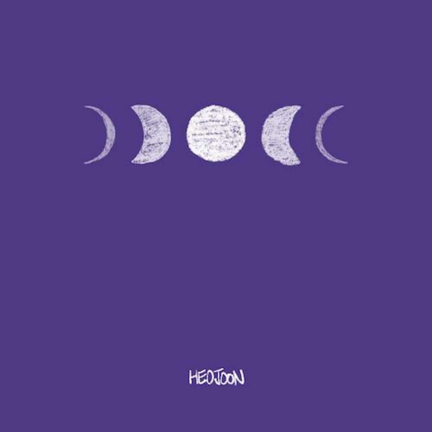 HEOJOON - EP - Album Kpop, pochette violette avec lune et logo HEOJOON, visuel K-pop minimaliste