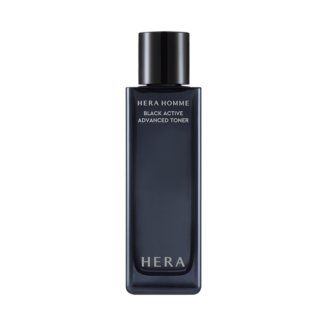 HERA Homme Black Active Advanced Toner 125ml de HERA, flacon noir sur fond sombre, visuel produit.