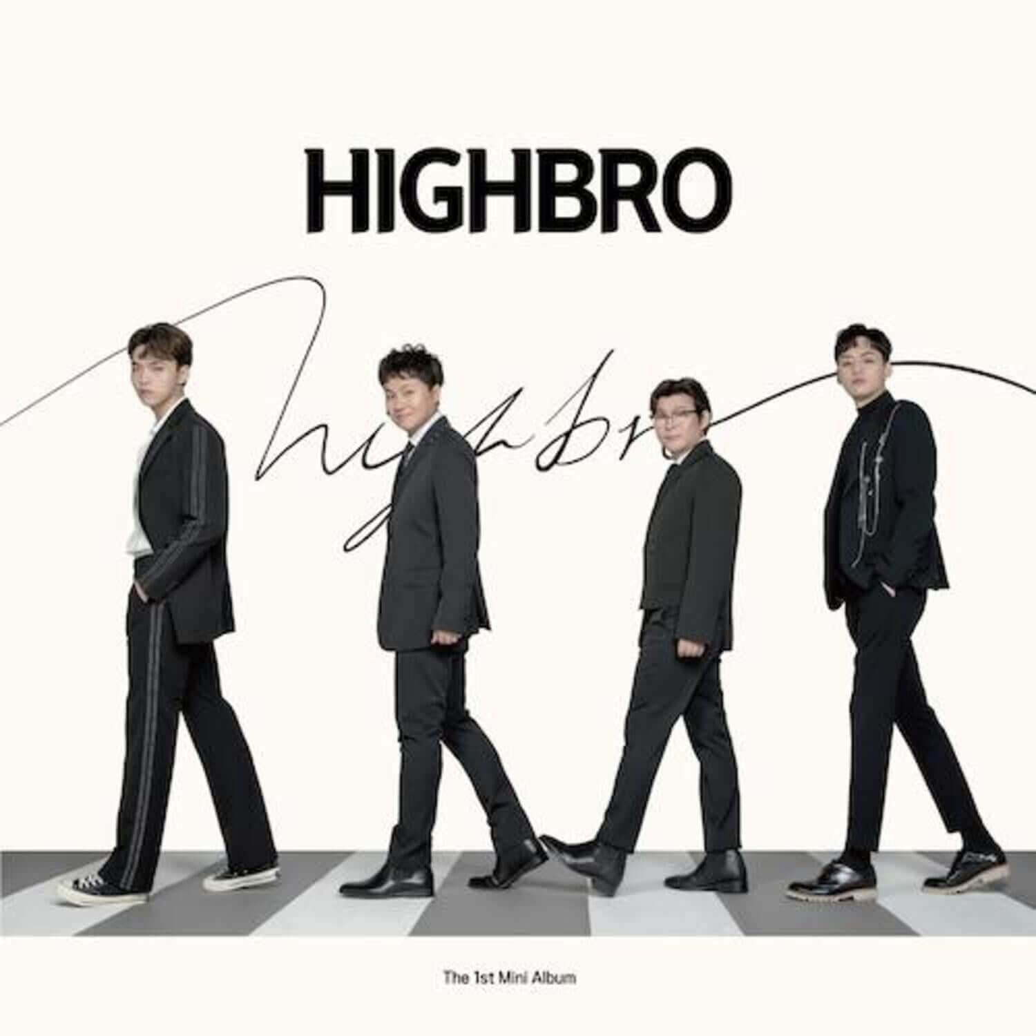 HI-BRO - 1st Album [GOOD MORNING] - Album Kpop, couverture avec les membres HI-BRO debout sur fond clair