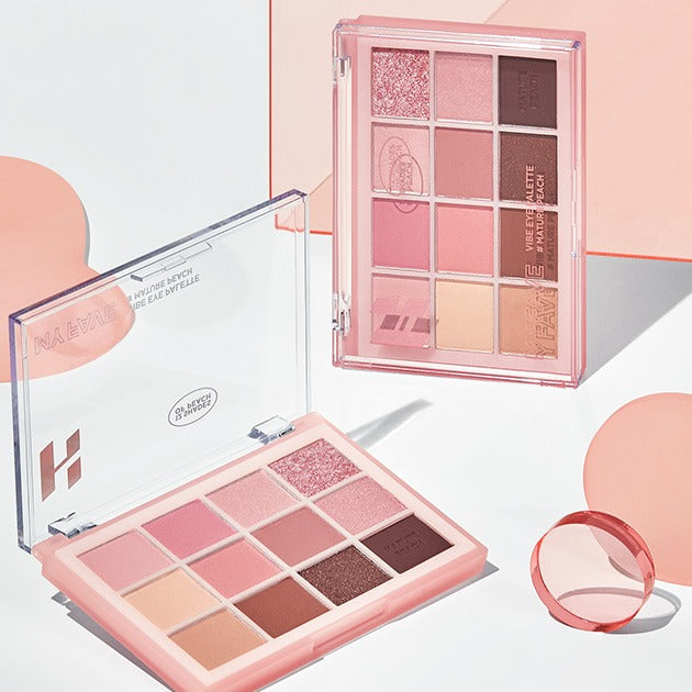 HOLIKA HOLIKA My Favorite Vibe Eye Palette de la marque HOLIKA, palette de fards à yeux rose en pack, maquillage.