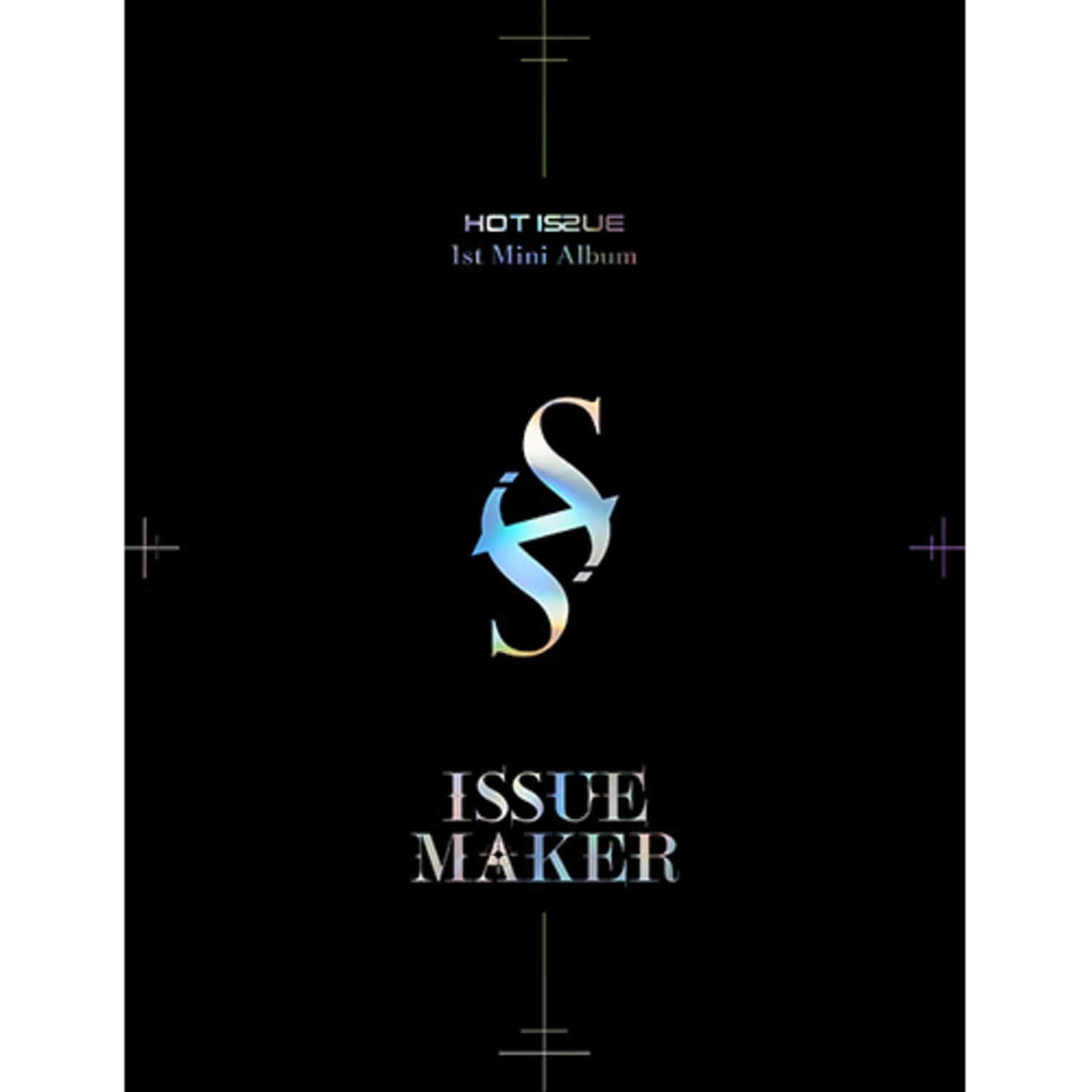 HOT ISSUE - 1st Album [ISSUE MAKER] - Album Kpop de HOT ISSUE, couverture noire stylée avec ISSSUE MAKER et symboles