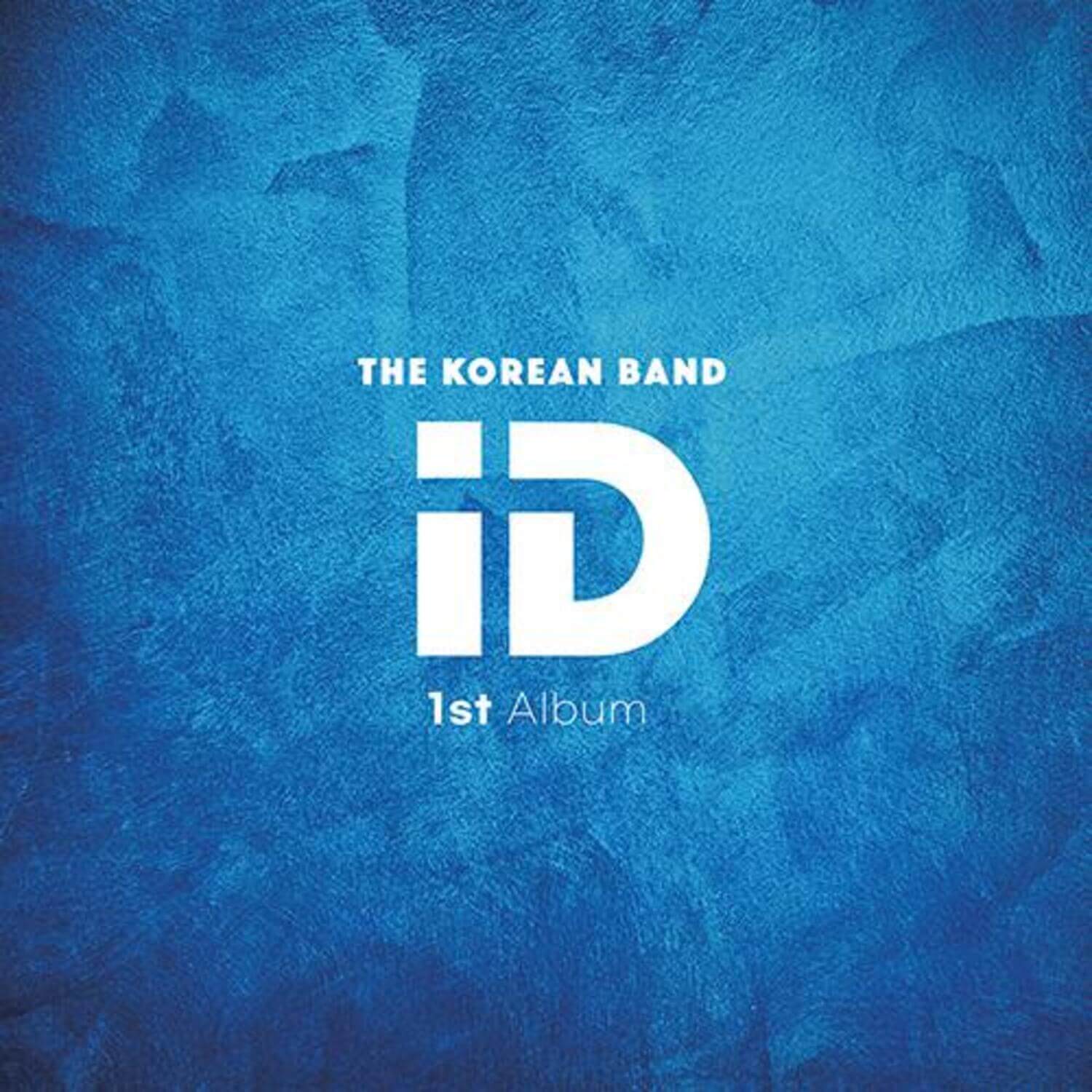 ID - 1st Album [THE KOREAN BAND ID] - Album Kpop, pochette bleue The Korean Band ID, design texture aquatique.