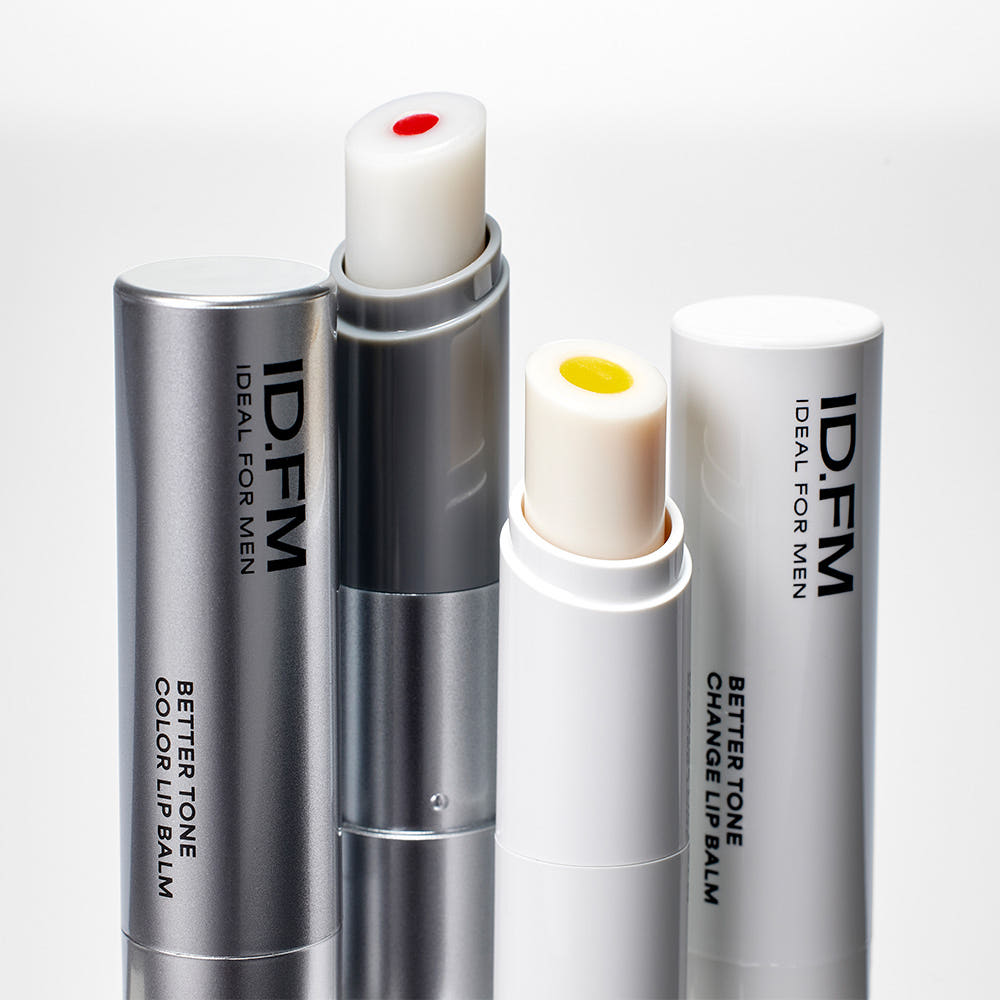 IDEAL FOR MEN Baretone Lip Balm 4g, baume à lèvres de la marque Baretone, sur fond blanc, pack et tube visibles