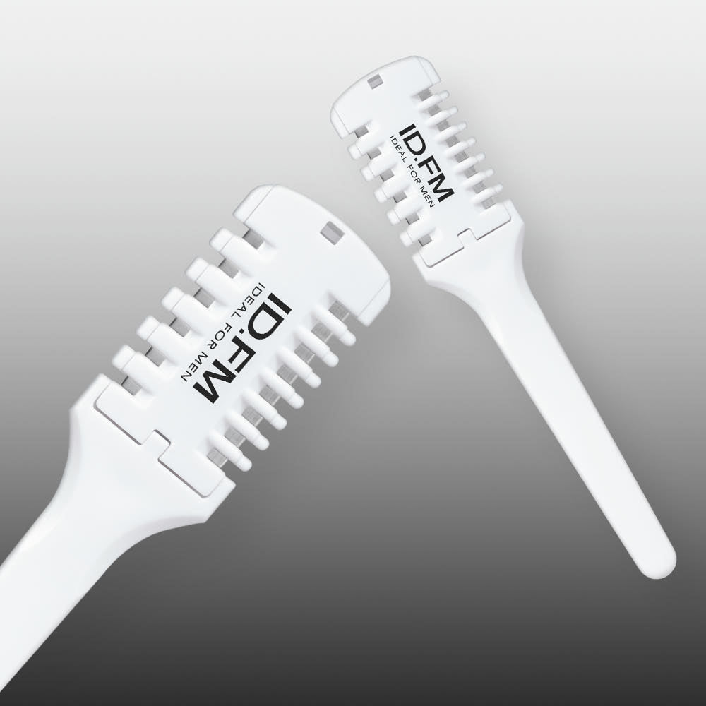IDEAL FOR MEN Leg Hair Trimmer 1 Pack, trimmer jambes pour hommes, tête blanche sur fond gris, marque IFM, image produit.