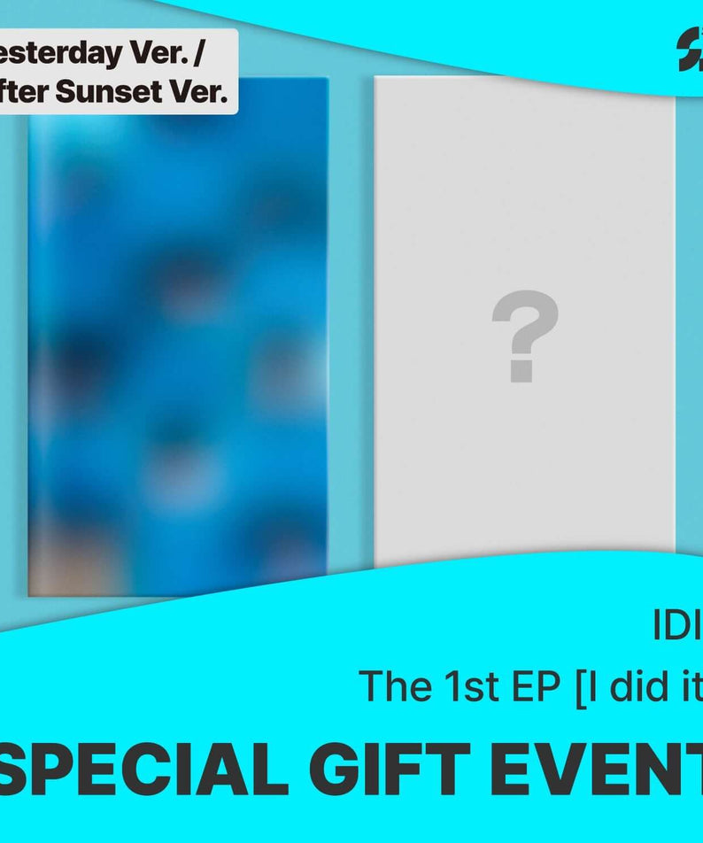 IDID - 1st Album [I did it] (Yesterday / After Sunset Ver. Random 1 of 2) - Album Kpop, coffret, visuel promotionnel bleu