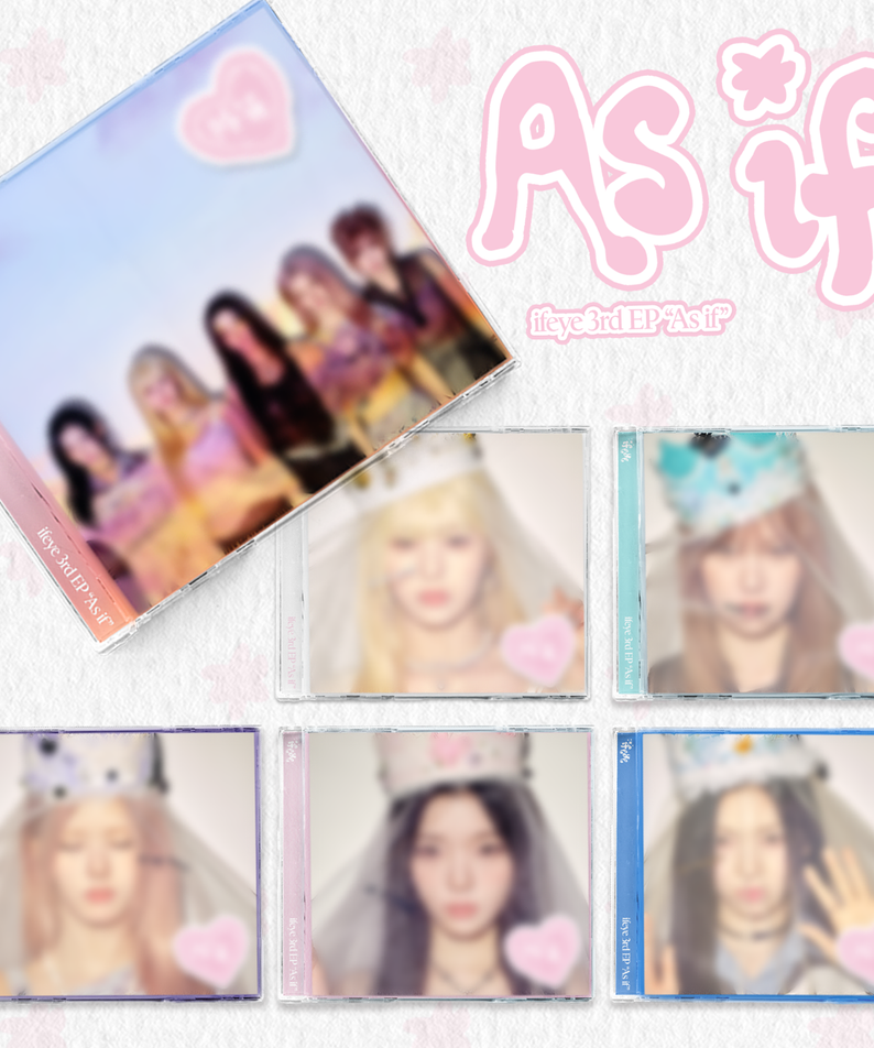 IFEYE - 3rd EP [As if] (Jewel ver.) (ifeye ver.) - Album Kpop : visuels de photos, couverture pastel rose/bleu.