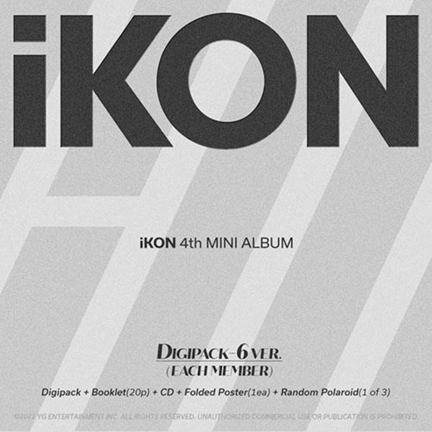 IKON - iKON 4th MINI ALBUM [FLASH BACK] (DIGIPACK ver.) [DK VER.] - album Kpop, visuel iKON sur fond gris.