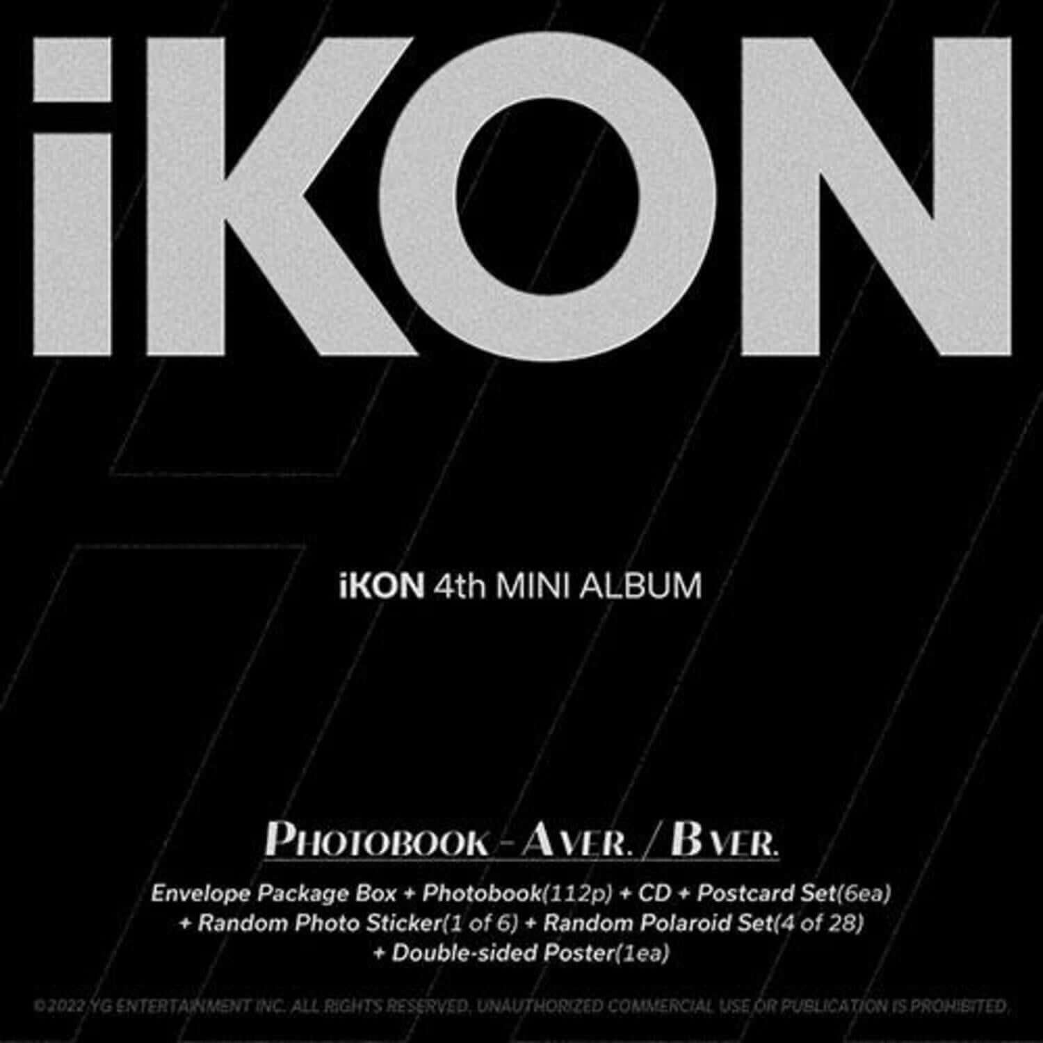IKON - iKON 4th MINI ALBUM [FLASH BACK] (PHOTOBOOK ver.) [B VER.] - Album Kpop, visuel couverture noire IKON