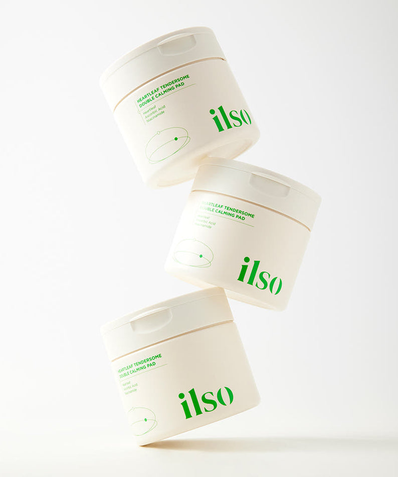 Boîtes de ILSO Eoseongcho Tenderjom Double Calming Pad 60 sheets empilées, produit apaisant pour la peau sensible.