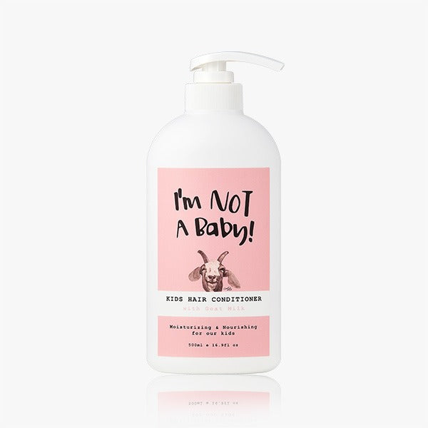 I'M NOT BABY Kids Hair Conditioner 500ml, flacon blanc sur fond clair : après-shampooing pour enfants de la marque I'M NOT BABY.