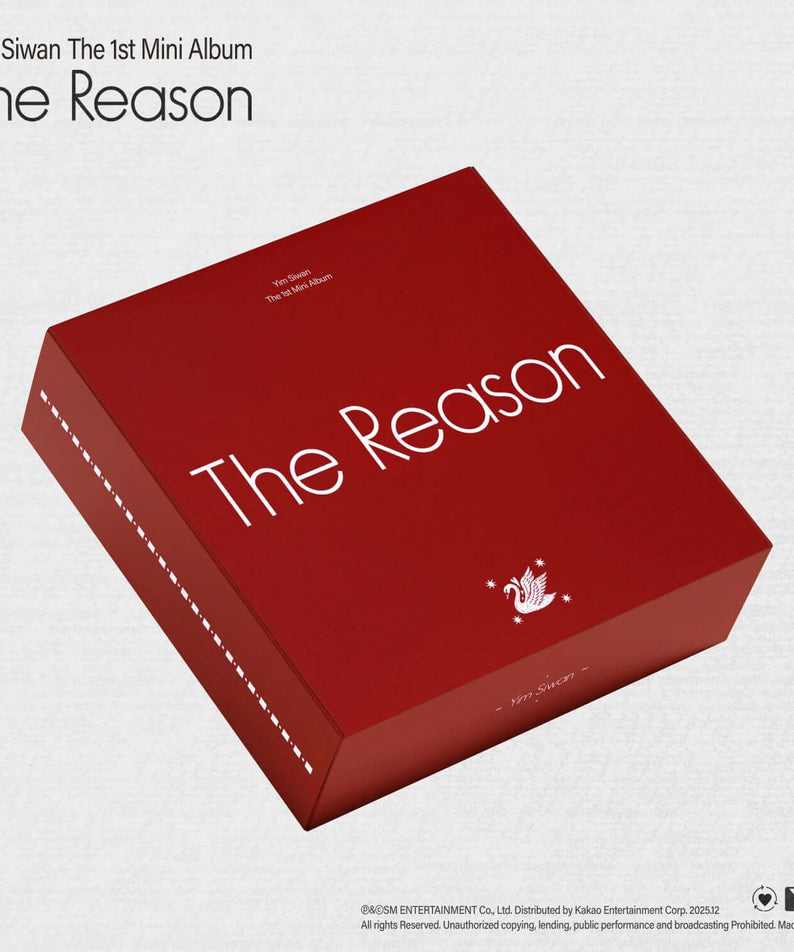 IM SIWAN - 1st Album [The Reason] - Album Kpop : pochette rouge de l’album, visuel studio, marque IM SIWAN, fond clair.