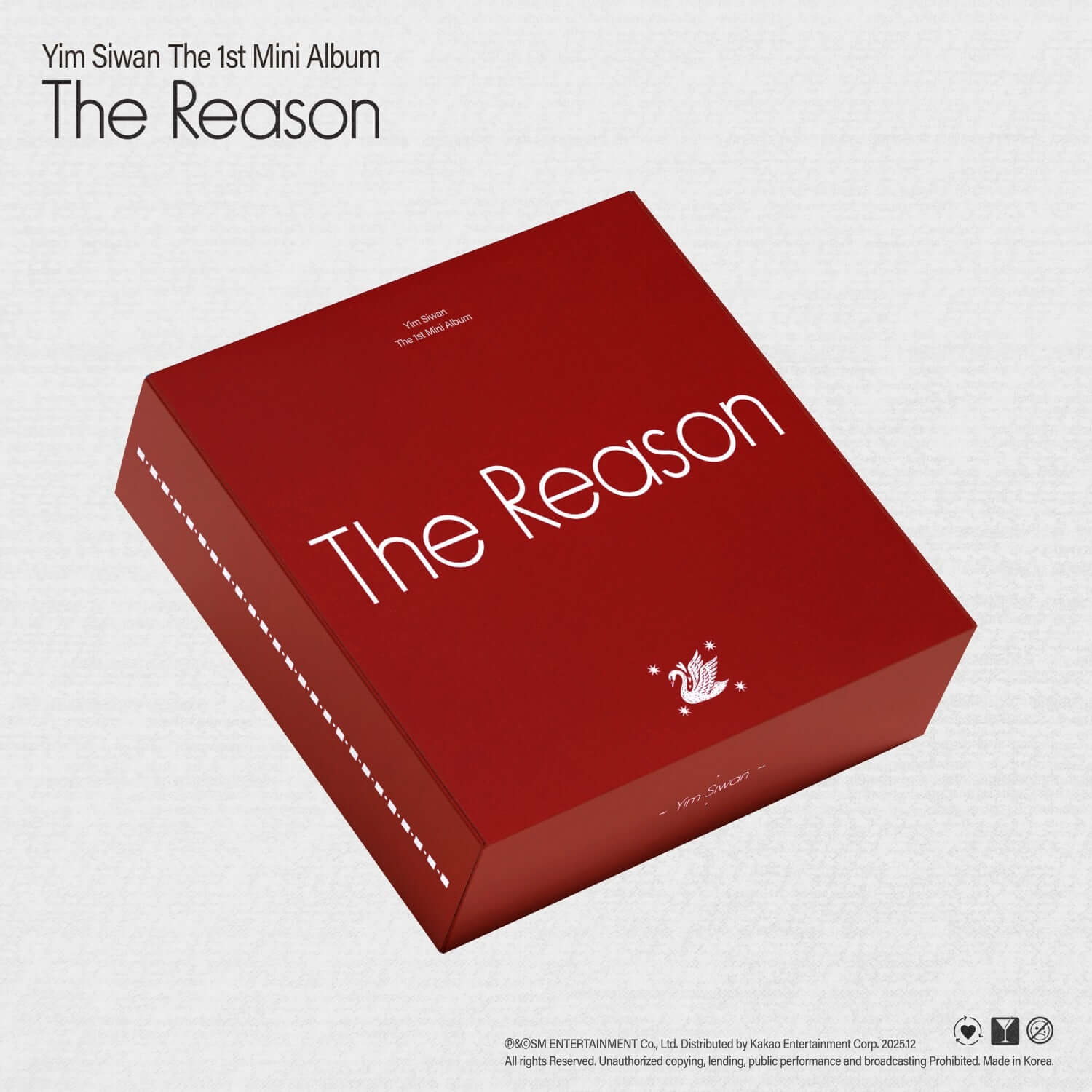 IM SIWAN - 1st Album [The Reason] - Album Kpop : pochette rouge de l’album, visuel studio, marque IM SIWAN, fond clair.