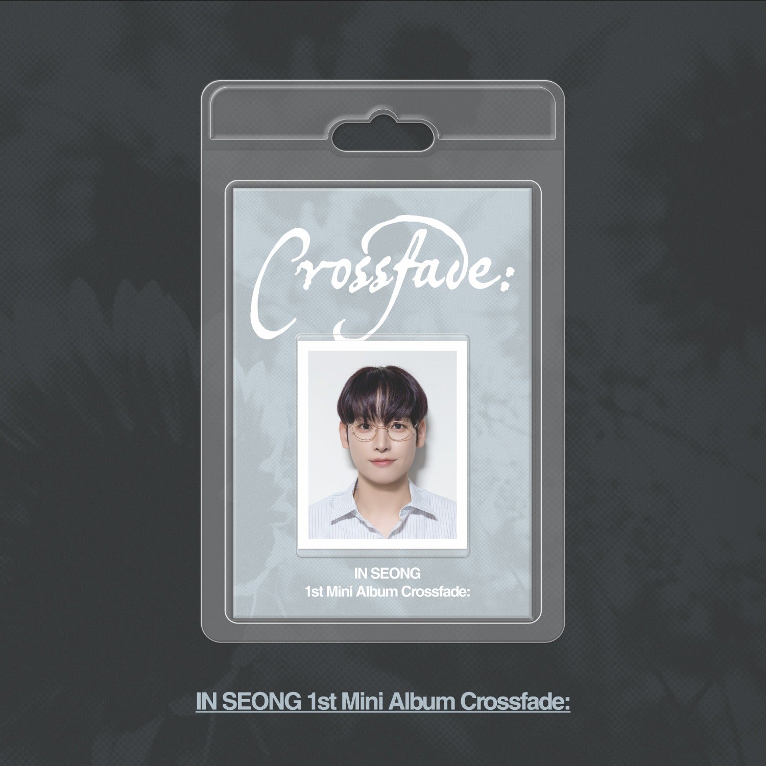 IN SEONG - 1st Mini Album [Crossfade:] (FaNCy ver.) - Album Kpop, visuel packaging avec photo carte, style Kpop noir/bleu.