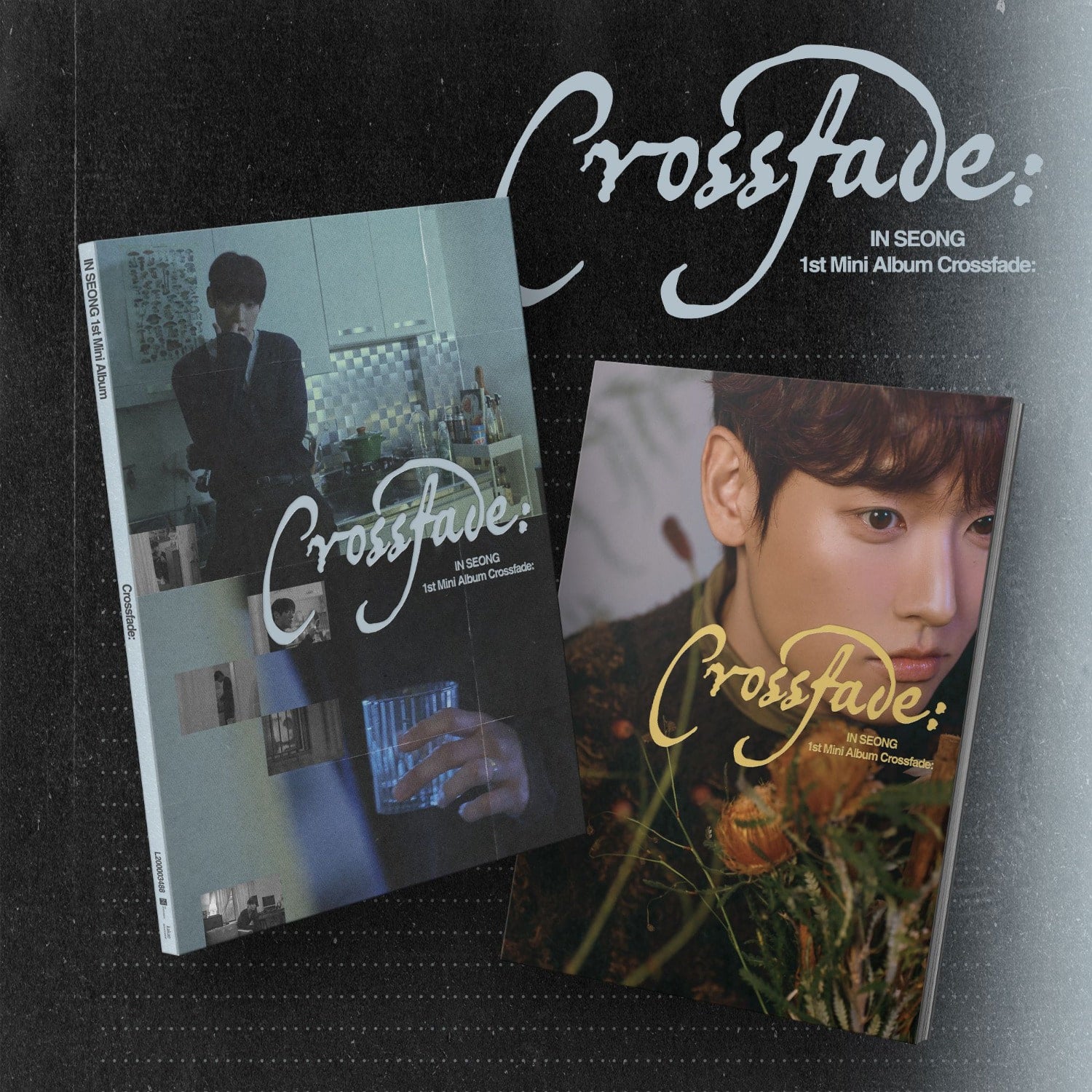IN SEONG - 1st Mini Album [Crossfade:] (Random 1 of 2) - Album Kpop, jaquettes sur fond noir, style Crossfade
