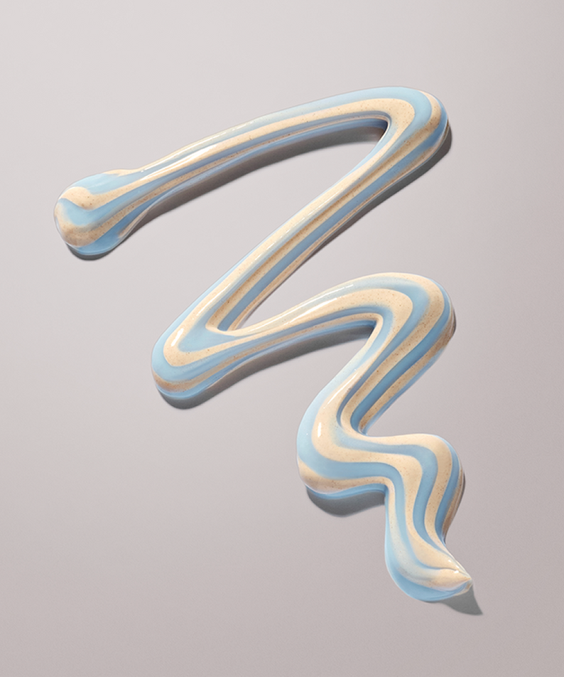 Texture du INNISFREE Volcanic Pore Dual Mask 110ml, crème marbrée bleu et beige, pour soins de la peau.