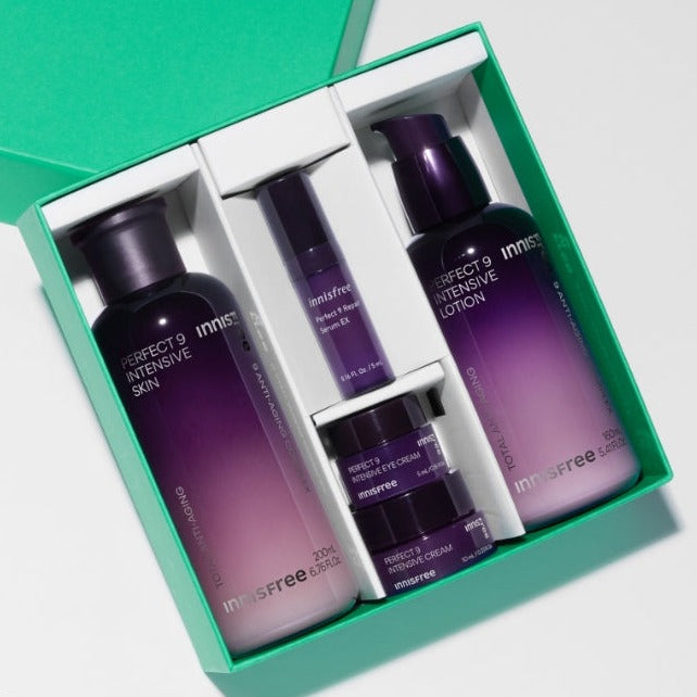 INNISFREE Perfect 9 Intensive Skincare Set (Lotion & Skin) en stock sur Ma Petite Corée