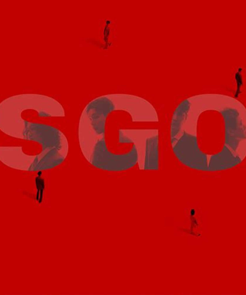 INTERSECTION OPPA - [LOVE LINE](4 ) - Album Kpop, visuel rouge avec silhouettes, thème SO L G O, marque INTERSECTION OPPA