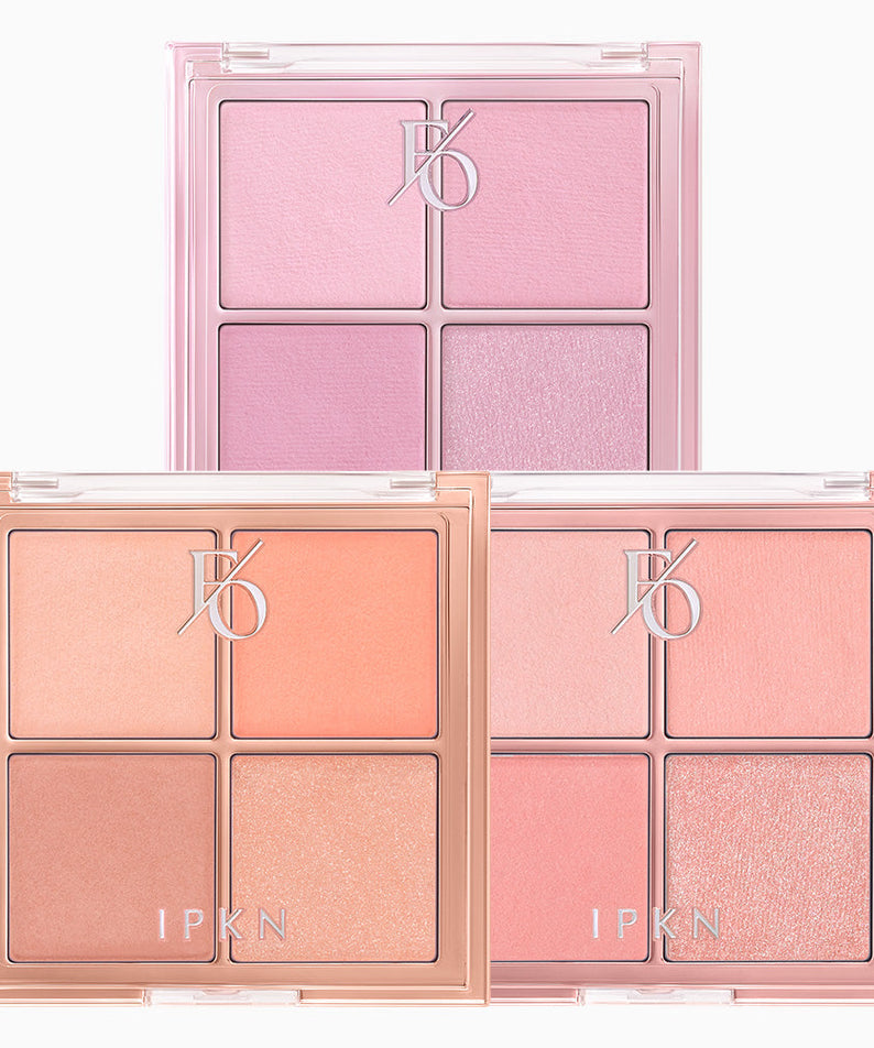 Palette fard à joues IPKN Flap One Cheek aux teintes multiples pour un maquillage lumineux et naturel.