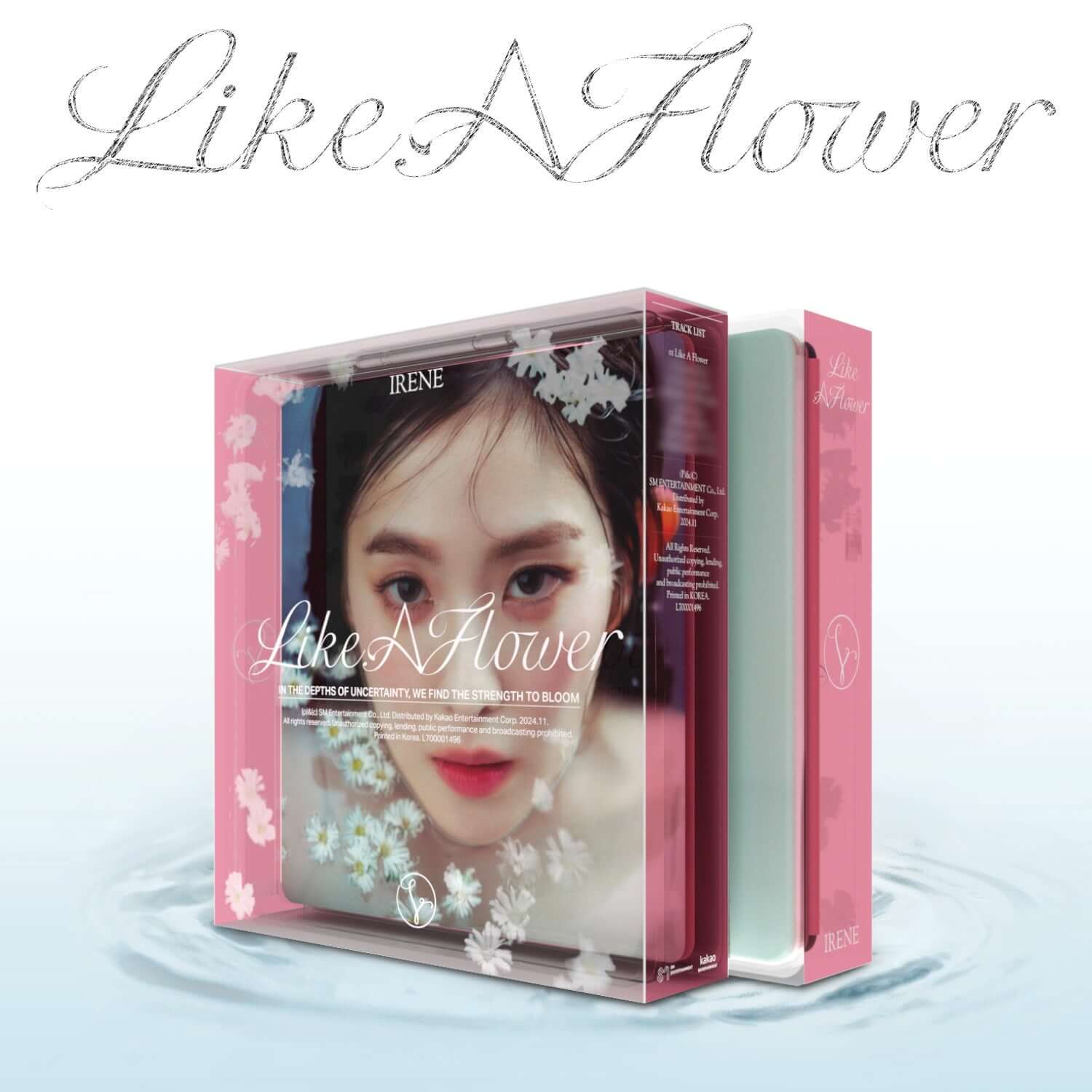 IRENE - 1st Album [Like A Flower] (Case Ver.) - Album Kpop, coffret rose avec photo de la chanteuse sur fond clair